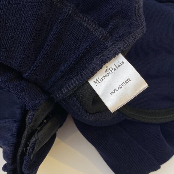 MIRROR PALAIS Navy Jersey 'Underwire Polo' Crop Long Sleeve Top - Picture 9 of 10